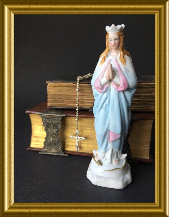 Antique small porcelain figurine: Virgin Mary