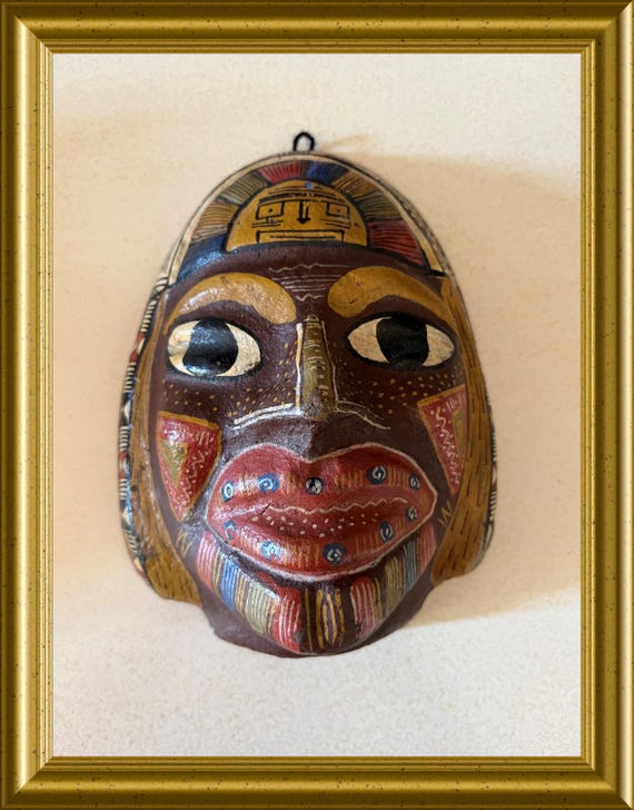Vintage wall mask, head: Peru, Inca