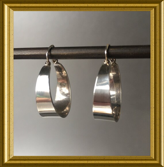Vintage silver (835) earrings, creols