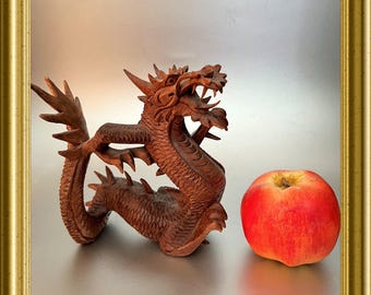 ヴィンテージ木彫り/木彫像：ドラゴン - Etsy 日本