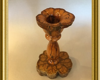 Lovely vintage wooden candle holder