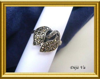 Mooie zilveren ring met markasietjes