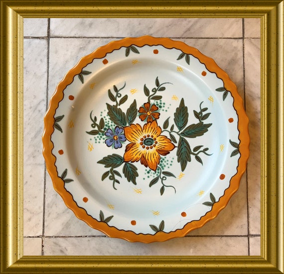 Pickup in Gouda only: Large art pottery plate, PZH Gouda, shipping not available