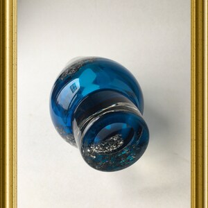 Vintage heavy glass design vase: blue, Heinrich Löffelhardt, Florida, Schott Zwiesel image 8