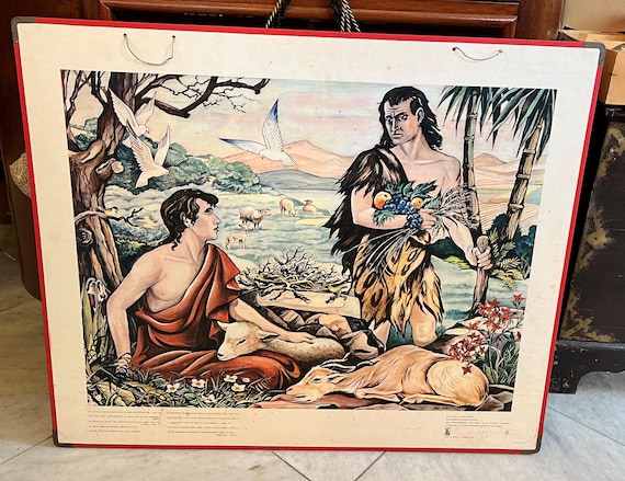 Local pick-up in Gouda only: Old school poster no. 6. Cain and Abel