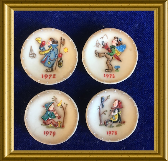 Miniature porcelain plates : Hummel, Hal Dunford, 4 pieces