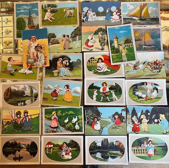 Vintage set of 25 small prints