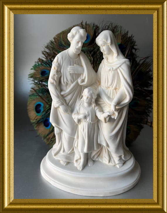 Antique bisque porcelain figurine: holy family