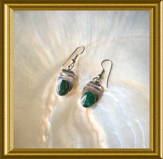 Vintage blue green earrings