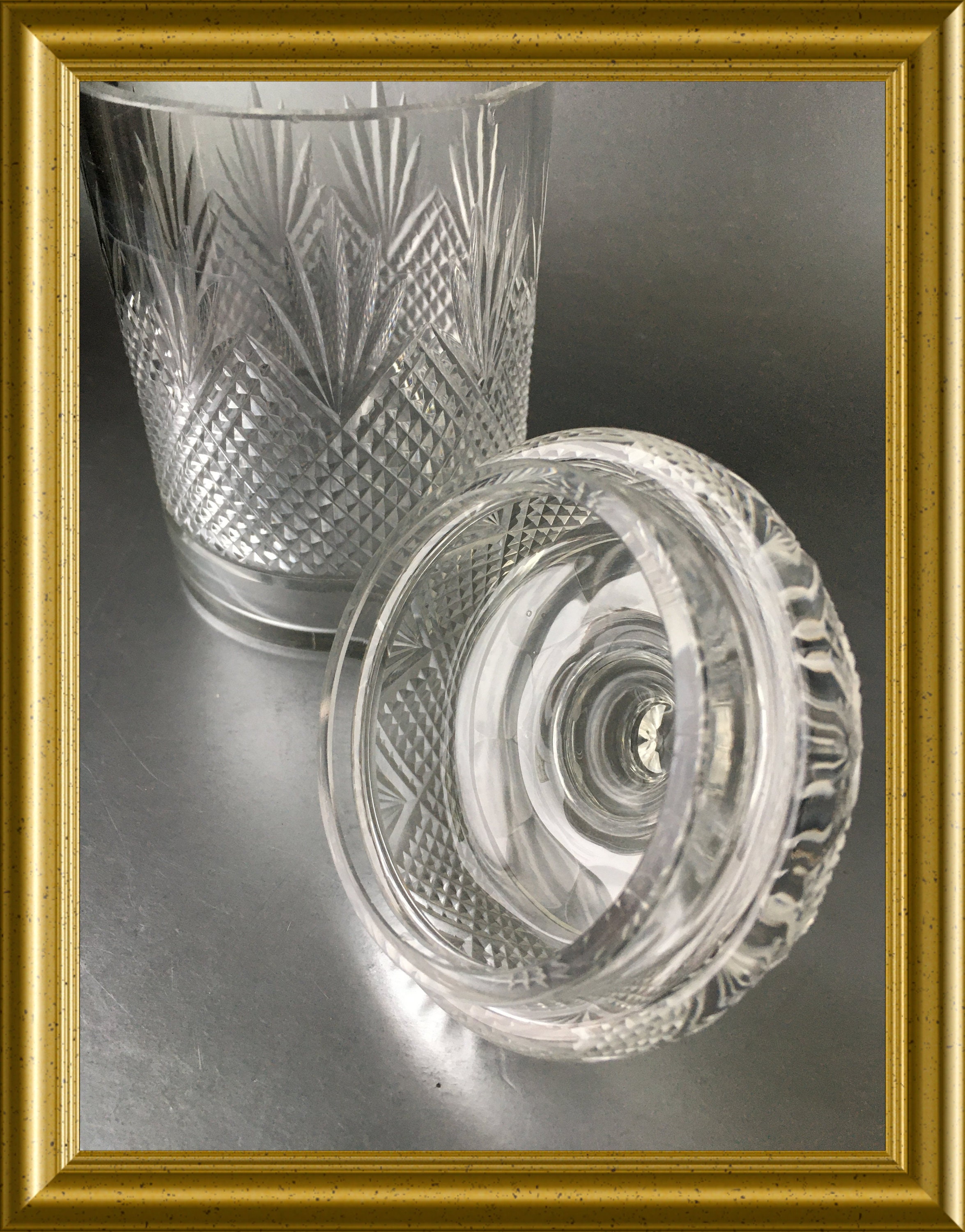 Antique cut crystal candy jar/ lidded jar
