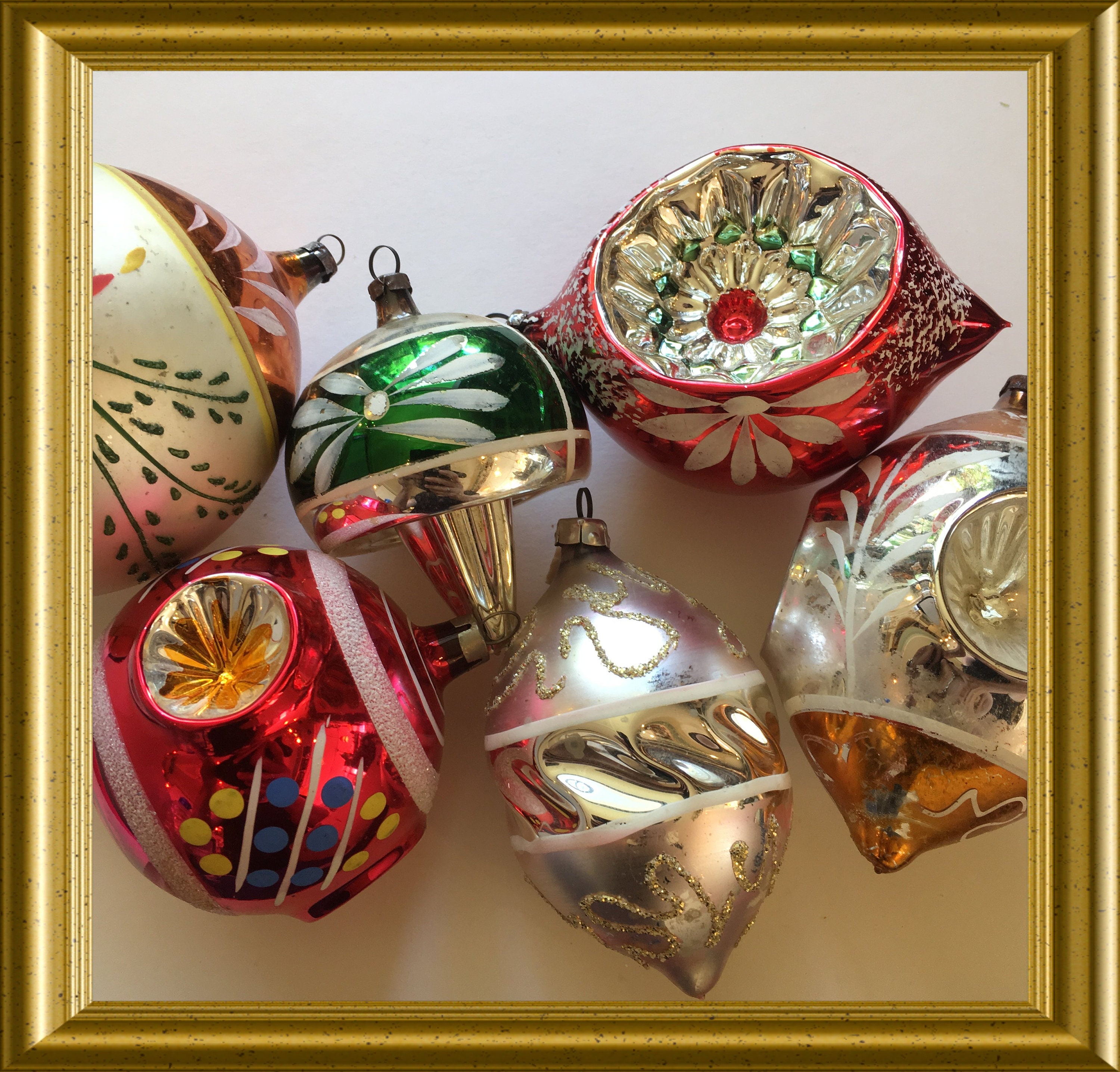 Vintage glass christmas ball, ornament