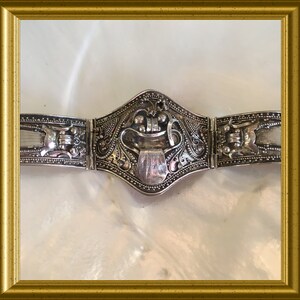 Vintage silver bracelet: Rangda, demon queen