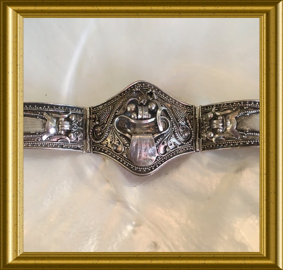 Vintage silver bracelet: Rangda, demon queen