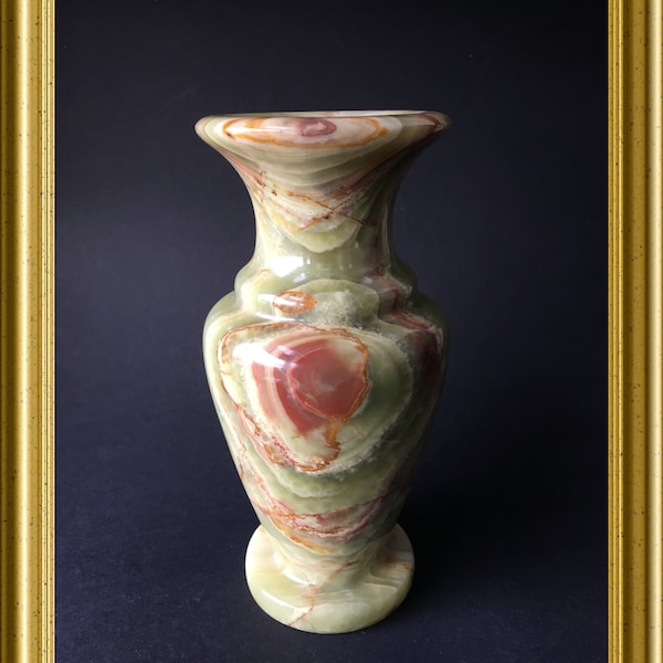 Vintage Green Onyx Vase Etsy