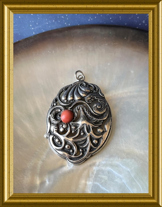 Vintage large silver pendant