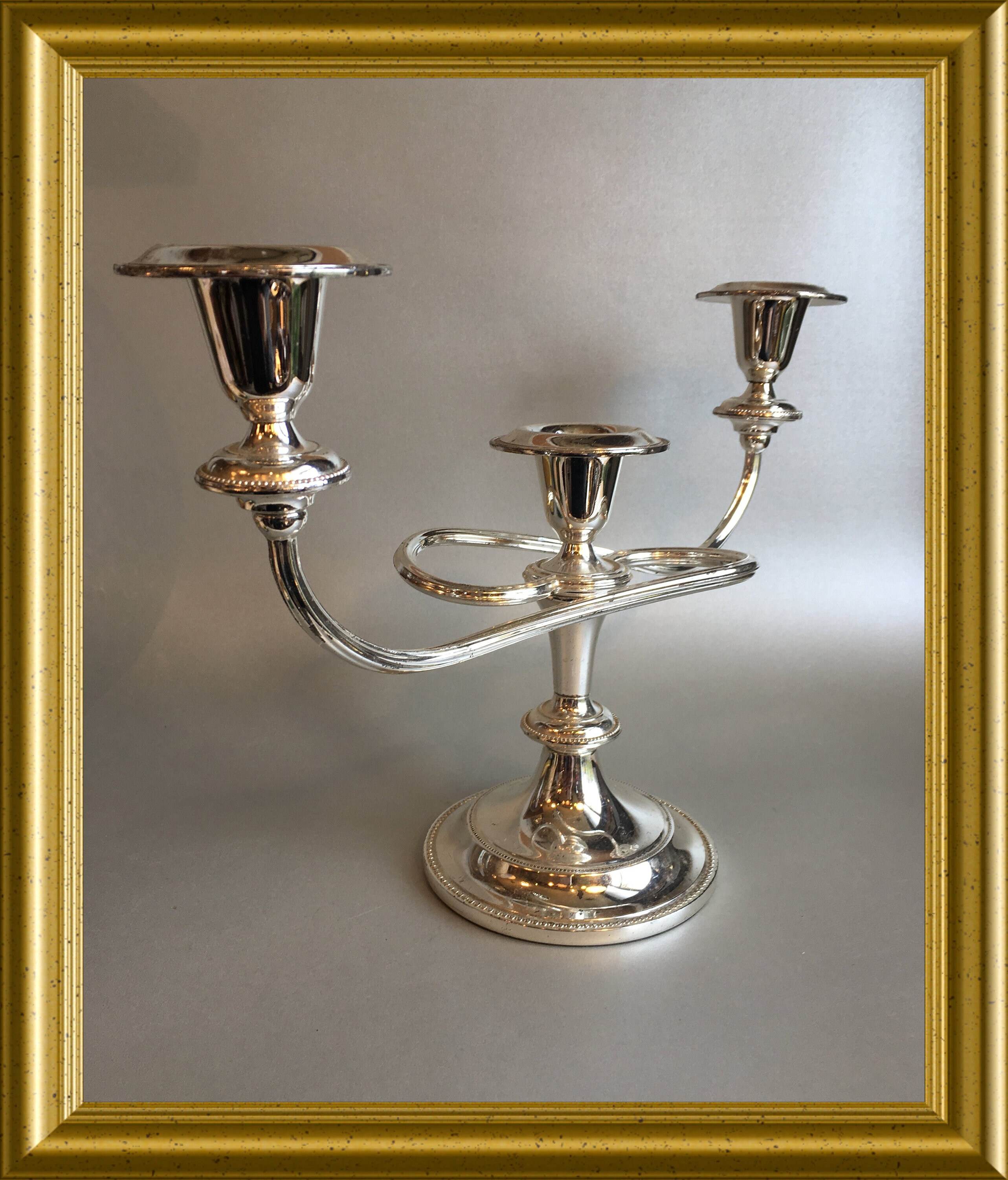 Vintage silver plated candle holder