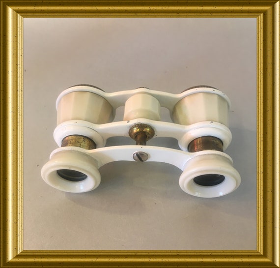 Vintage white opera glasses, binoculars