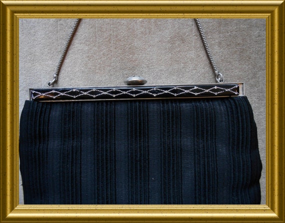 Antique black purse / handbag