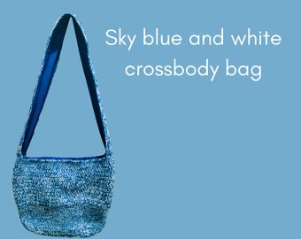Crochet Crossbody Bag with fabric lining