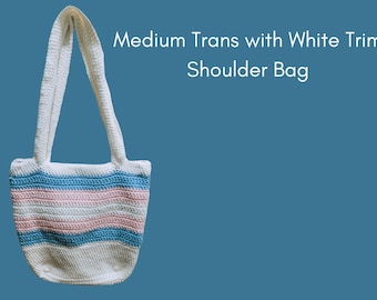 Trans with White Trim Crochet Shoulder Bag
