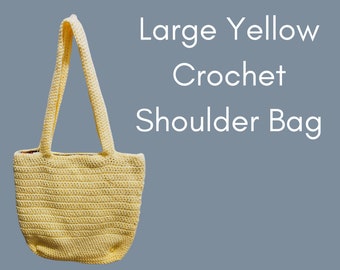 Large Yellow Crochet Shoulder Bag