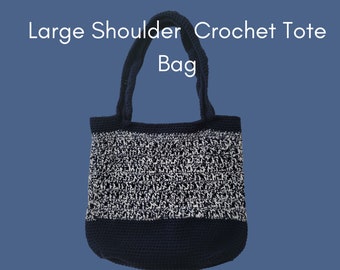 Large Crochet Shoulder Bag, Shoulder Handbag Crochet Tote, Large Crochet Tote Bag, Lined Crochet Shoulder