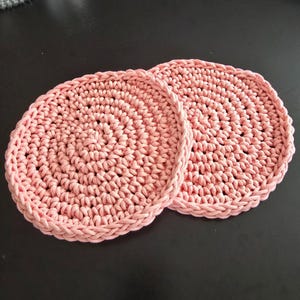Crochet Trivets, Crochet Potholders, Set of 2 Hand-crocheted w Cotton Cord Round Crochet Trivet, Crochet Hot Pad, Crochet Potholder Set