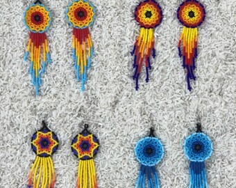 Moon phase earrings Large African earrings for women Mayan earrings