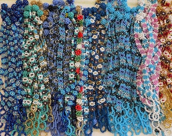 Mexican Beaded Bracelets -  Adjustable Beaded Flower Bracelets - Kid&#39;s Bracelets - Girl&#39;s Bracelets