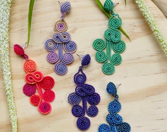 Spiral Drop earrings, dangle earrings