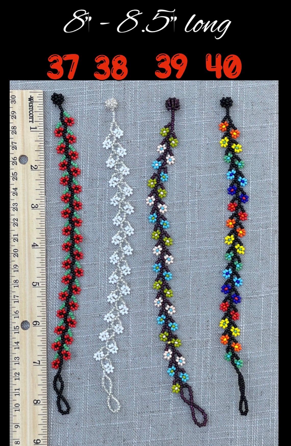 Daisy Chain Beaded Bracelet: Adjustable Mexican Flower Bracelet - Etsy
