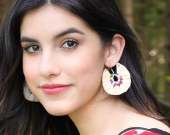 Handmade Thread Earrings - Mexican Earrings - Mayan Artesanías