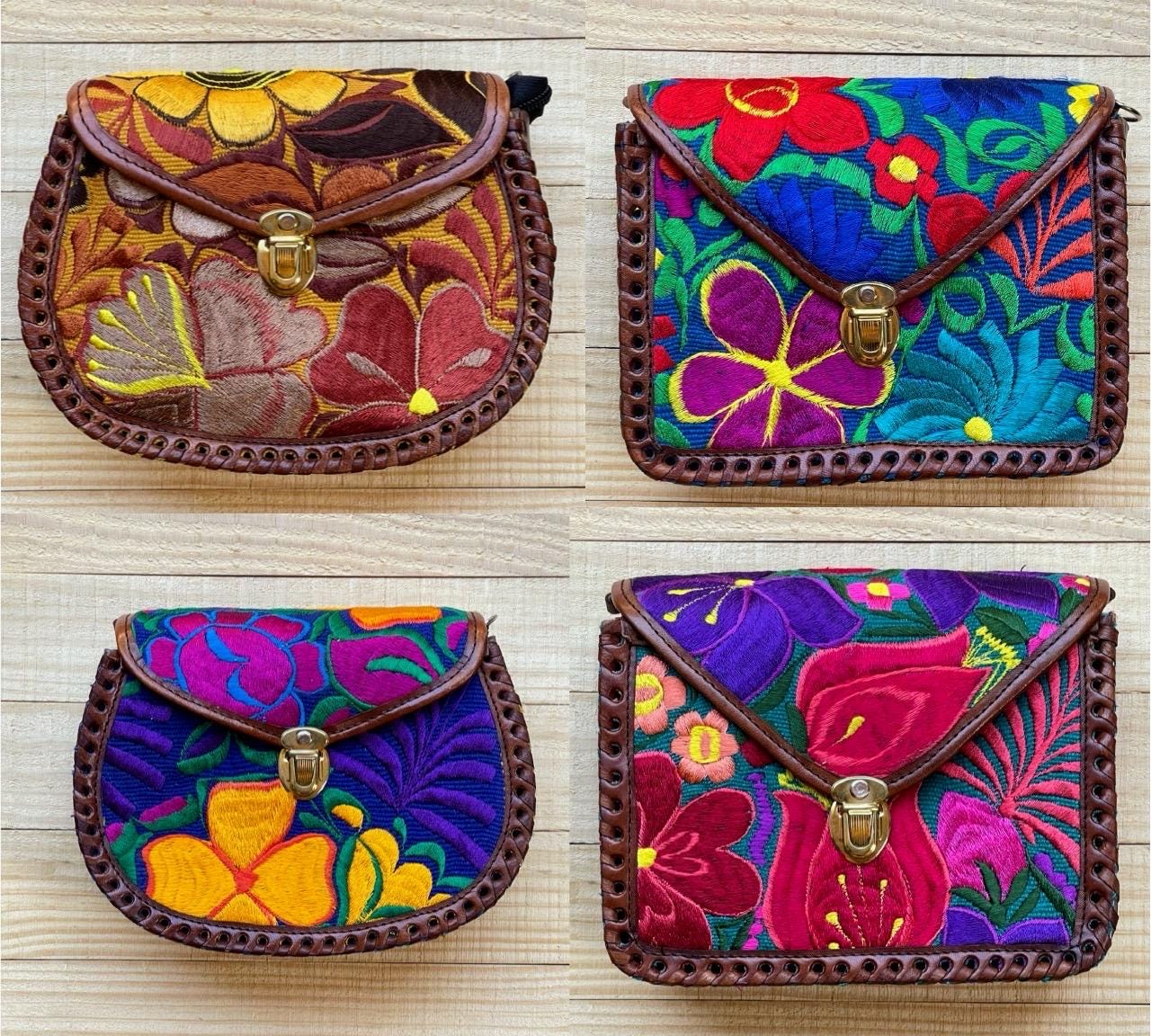 Crossbody bag for women Embroidered Purse Mexican Purse Mayan Purse Hobo shoulder bag Handmade Purse Embroidered bag