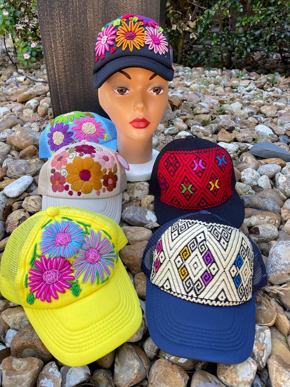 Mexican Embroidered Cap, Woven Embroidered Trucker Hat Dad