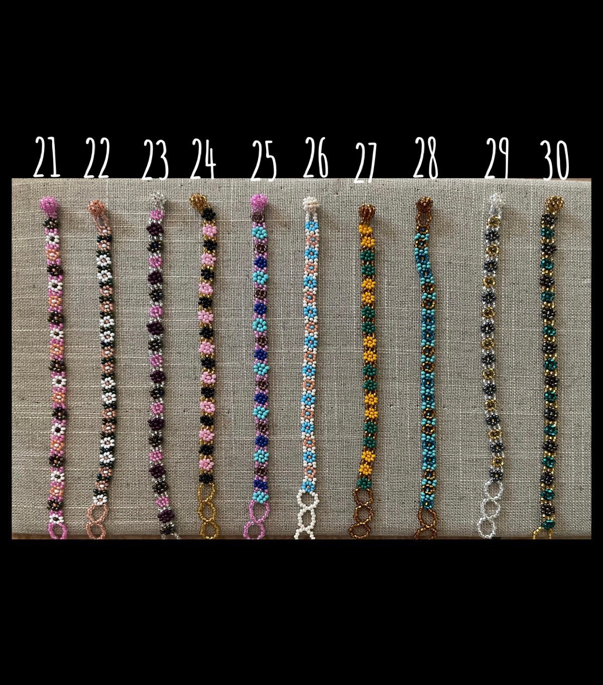 Mexican Beaded Bracelets Adjustable Beaded Flower Bracelets Etsy