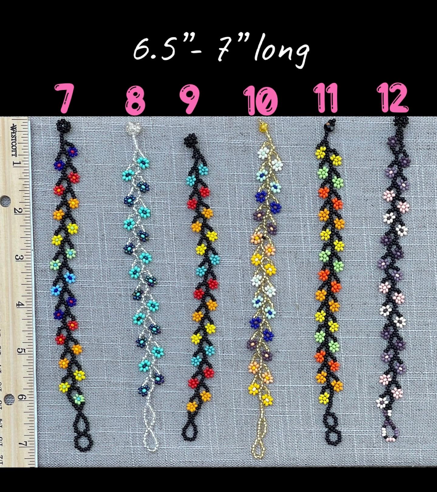 Daisy Chain Beaded Bracelet: Adjustable Mexican Flower Bracelet - Etsy