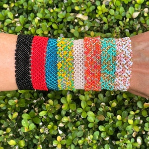 Pulseras de cuentas mexicanas / cuentas ajustables / pulsera hecha a mano de chaquira, pulsera de cuentas hecha a mano