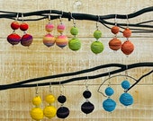 Thread Ball Earrings, Bon Bon earrings, dangle earrings, earring dangle tassel