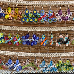Beaded Mariposa Earrings Mexican Butterfly Earrings Handmade by Indigenous Artisans image 3