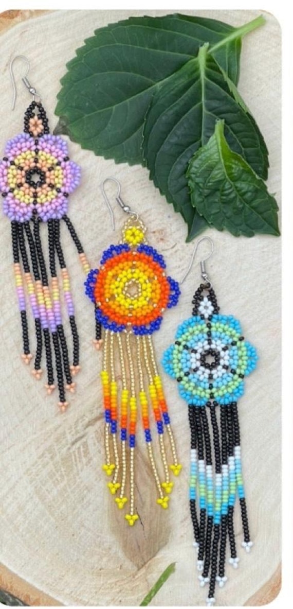 Boucles D'Oreilles Hameçon Perles Florales | Floréla – M'Joy Creation