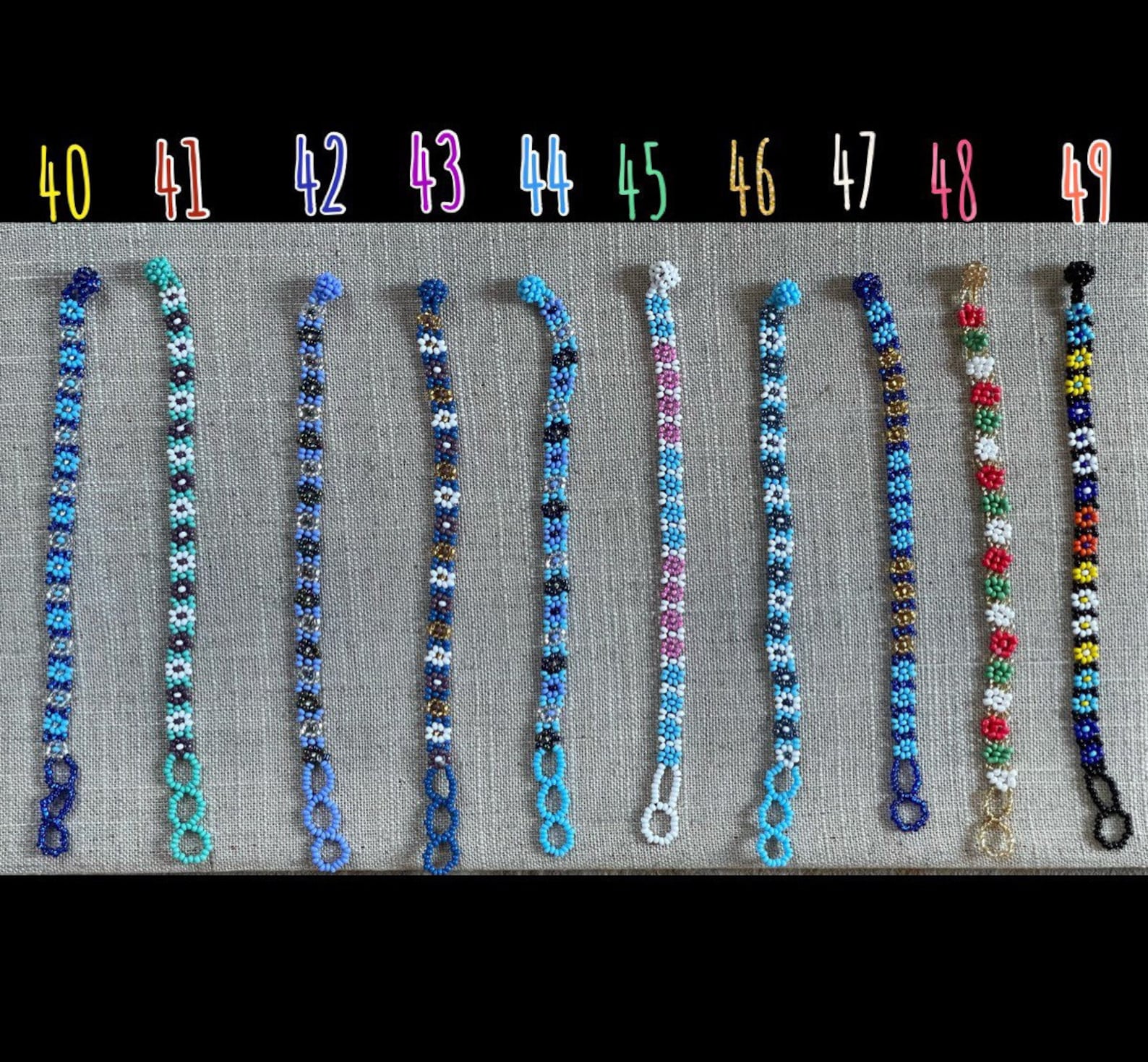 Mexican Beaded Bracelets Adjustable Beaded Flower Bracelets Etsy