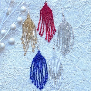 Handmade Beaded Earrings: Mexican Artisan Fringe Earrings