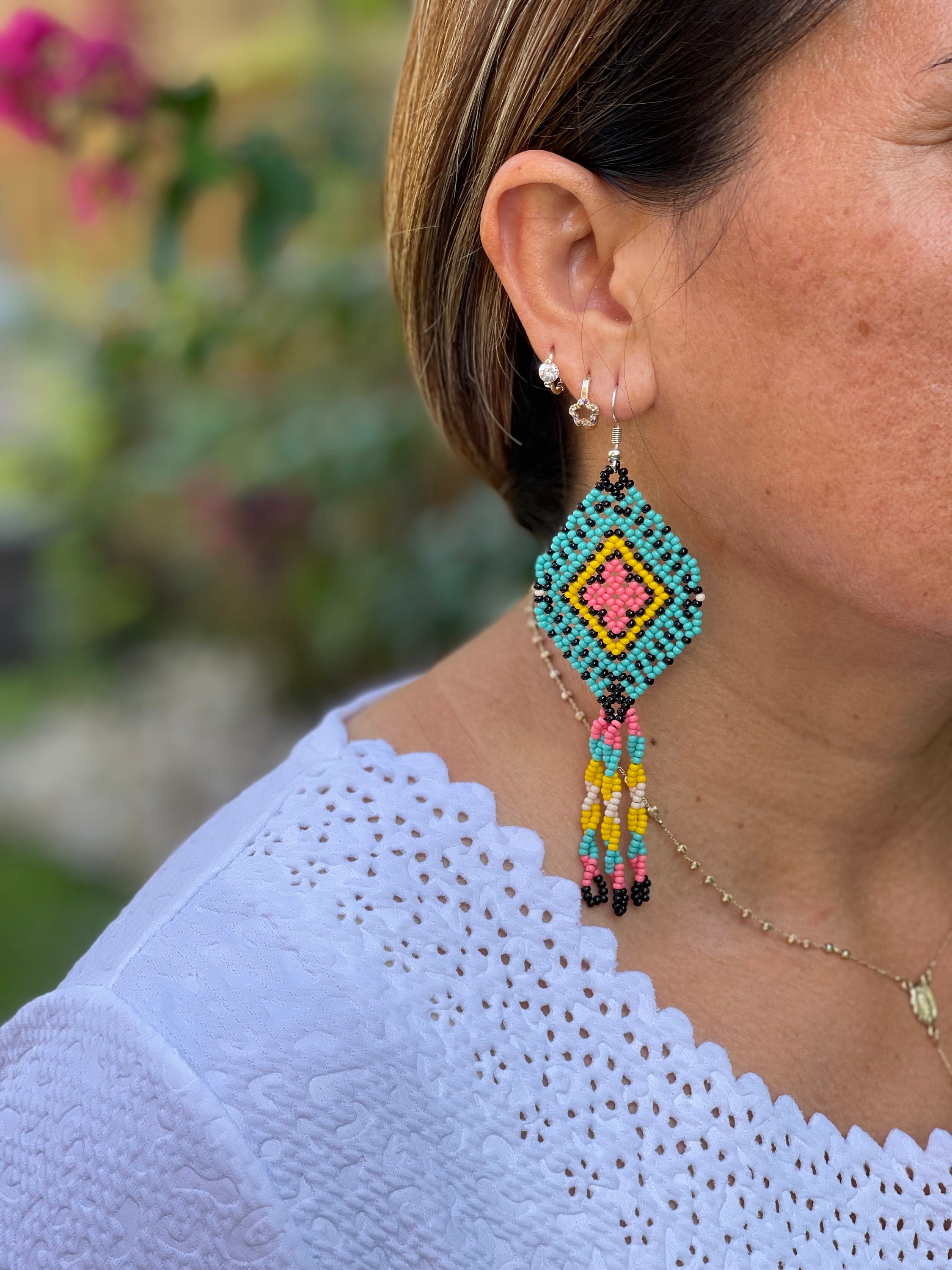 Huichol earrings deals