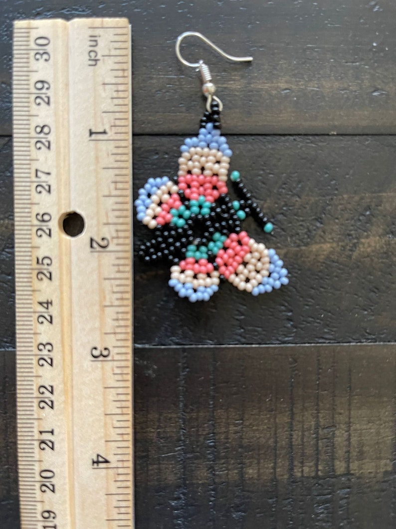 Beaded Mariposa Earrings Mexican Butterfly Earrings Handmade by Indigenous Artisans image 6