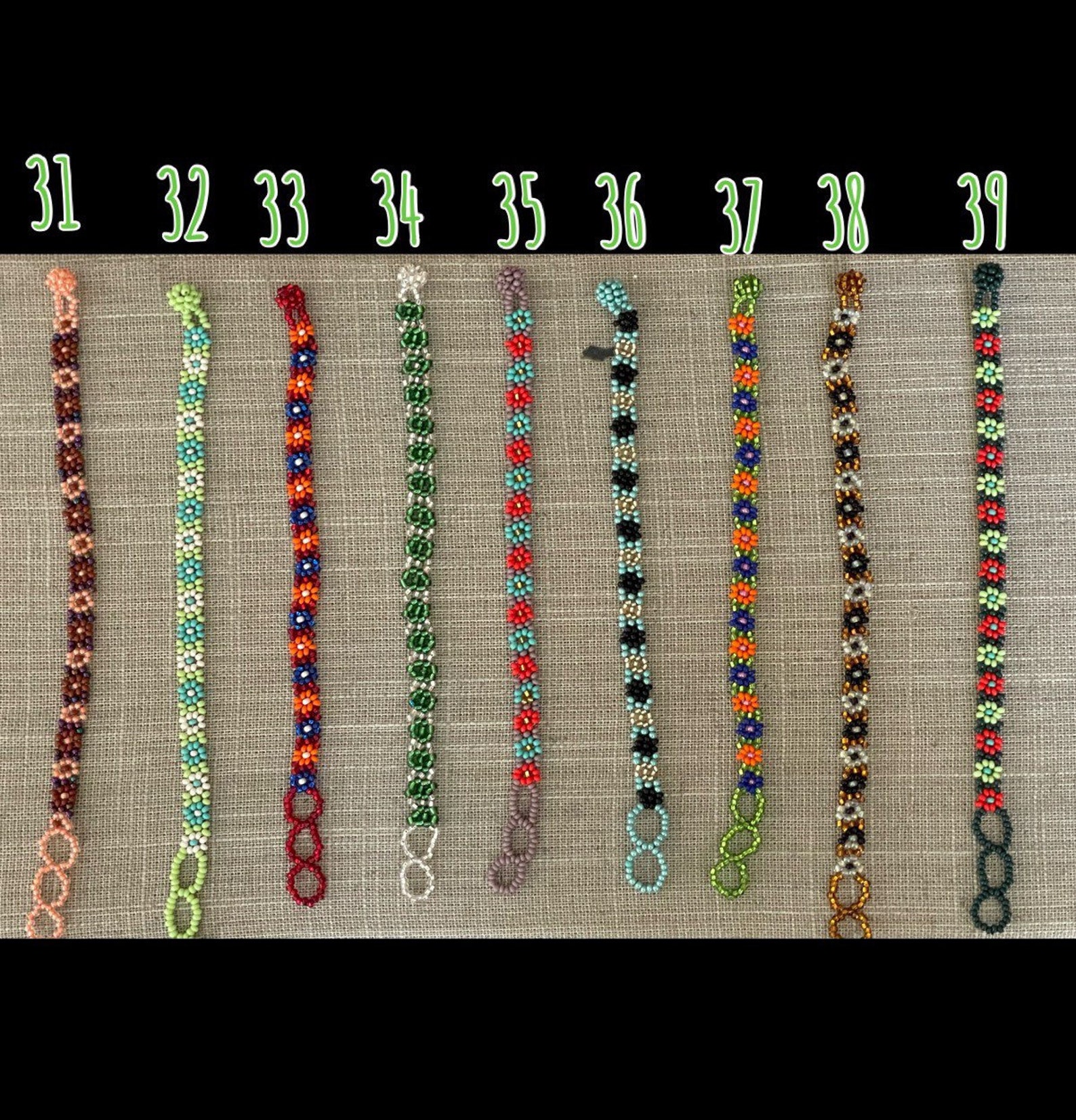 Mexican Beaded Bracelets Adjustable Beaded Flower Bracelets Etsy