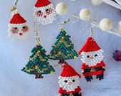 Christmas Tree Earrings | Santa Earrings | Christmas Earrings | Christmas Jewelry | Christmas Gifts | Santa Claus | Santa Claus Earrings