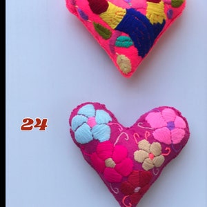 Mexican hand made decorative large heart pillow/Mayan decorative pillow/Mexican home decoration image 10
