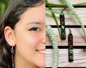 Unique Mexican Hand-painted Wood Earrings / Mexican Boho Colorful Traditional Earrings
