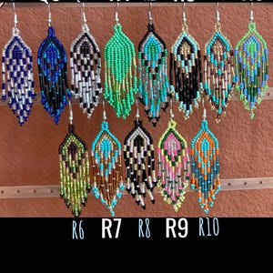 Artisan Beaded Earrings: Indigenous Mexican Huichol Style image 9