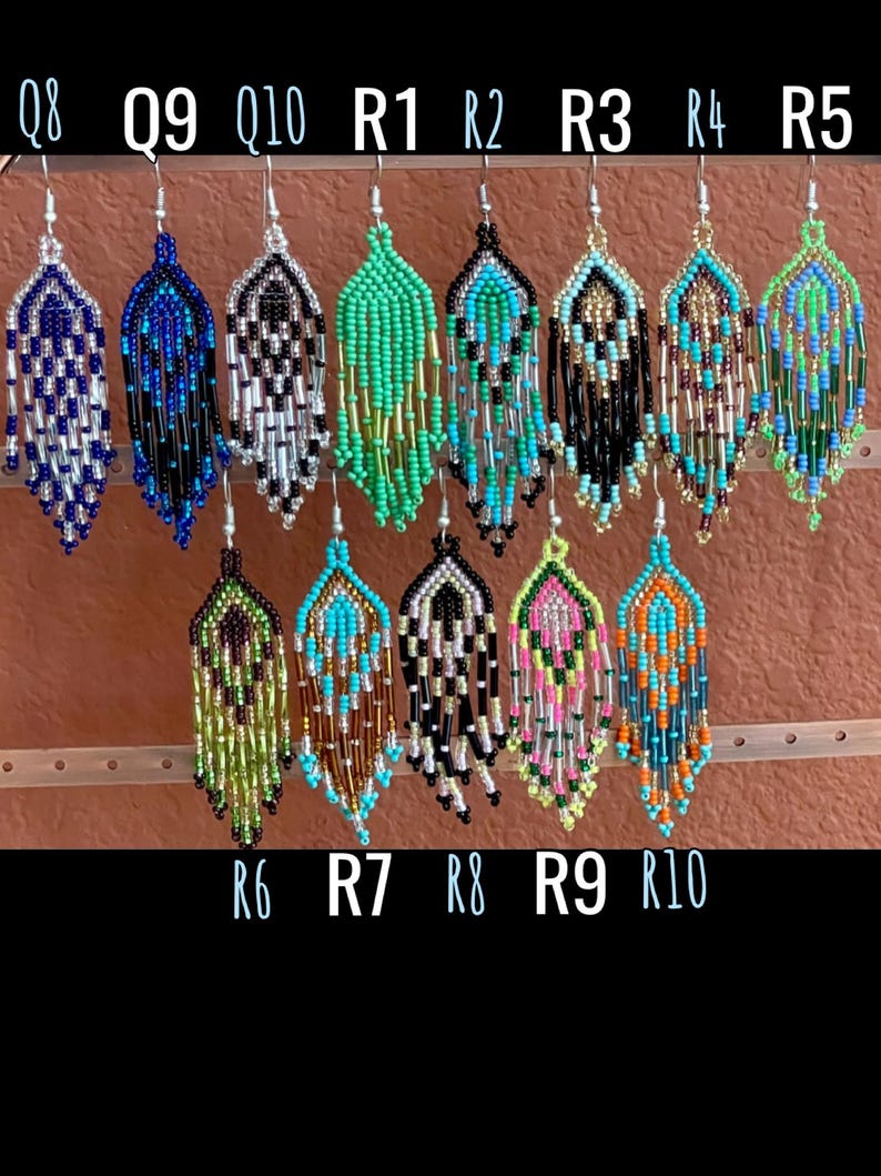 Artisan Beaded Earrings: Indigenous Mexican Huichol Style image 9
